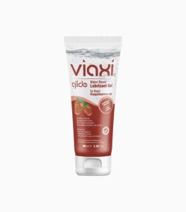 Viaxi su bazlı, çilek aromalı kayganlaştırıcı jel.